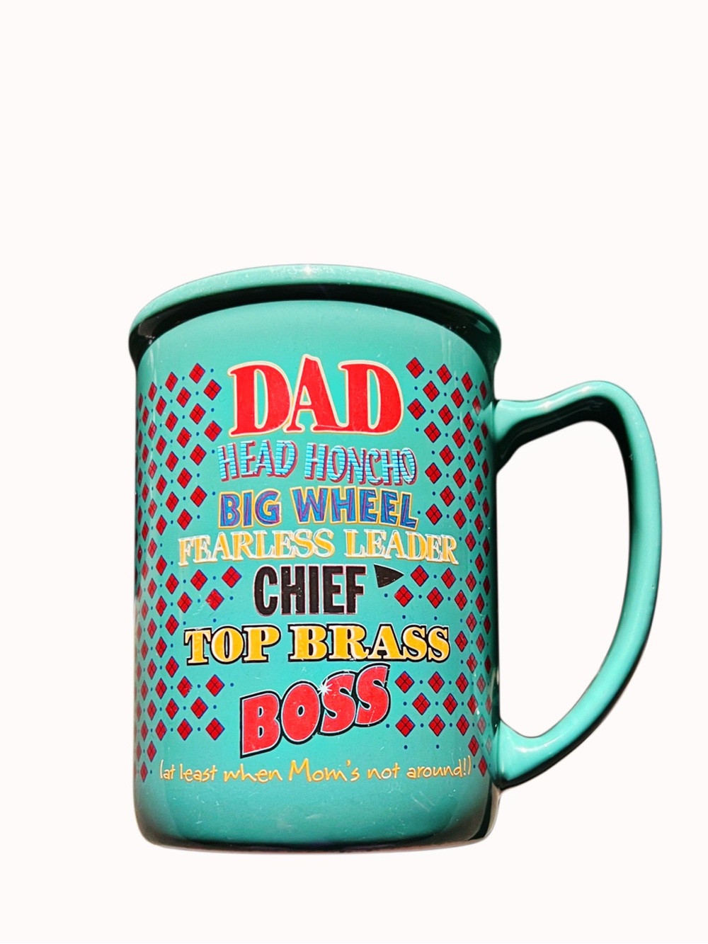 ‘DAD'  Novelty 16oz Ceramic Gift Mug with Multicolor Text